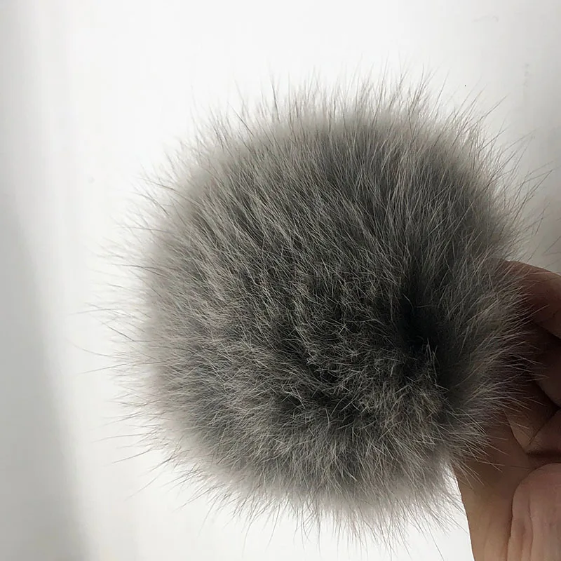 15 см натуральный животный Hairball Hat помпон ручной работы DIY действительно енот большой волос шар шляпа помпон с пряжкой