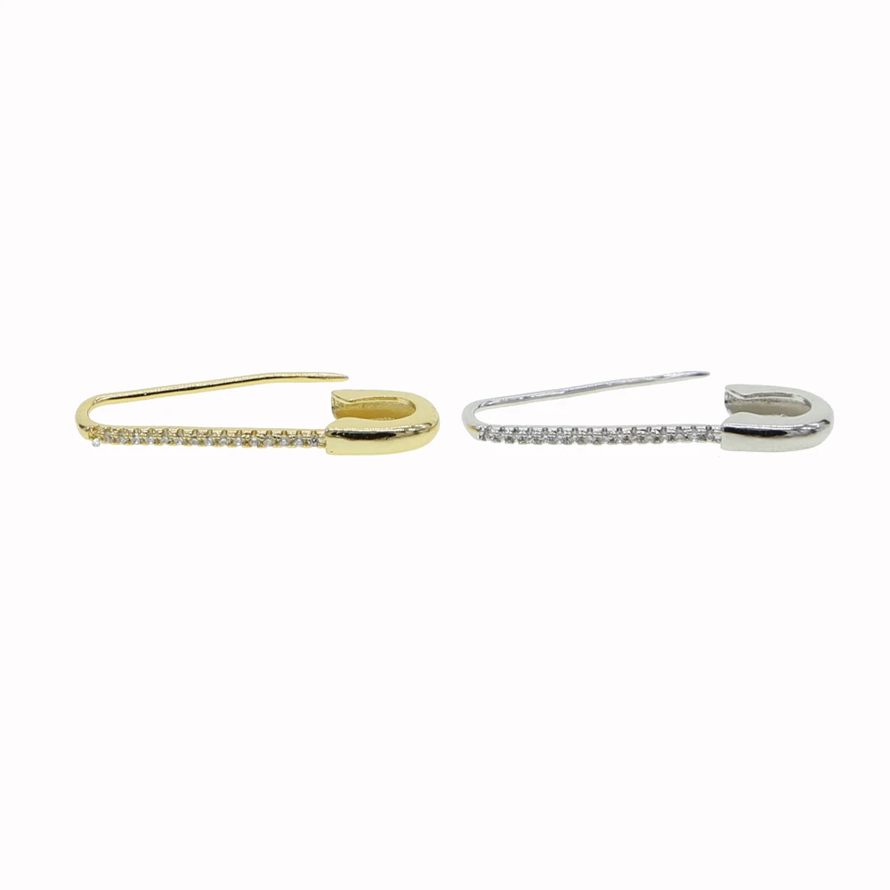 Orecchini A Graffetta Minimal - Pendenti A Cerchio Con Spilla Da Balia - Donna, Color Oro