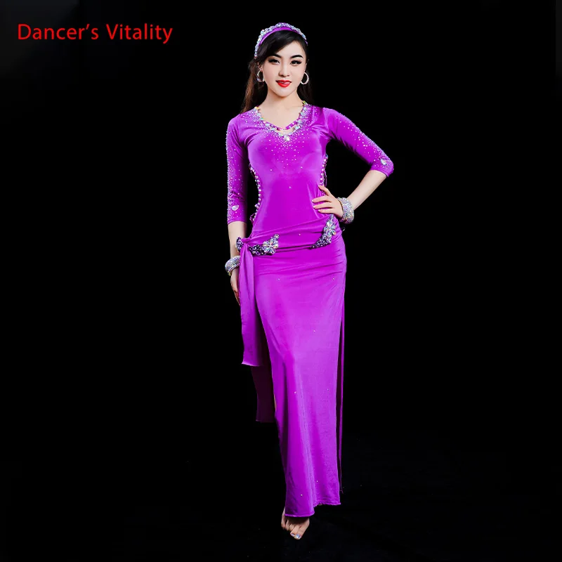 New Sexy Three Piece Lace Dress Oreintal Dance Costume Long Sleeves