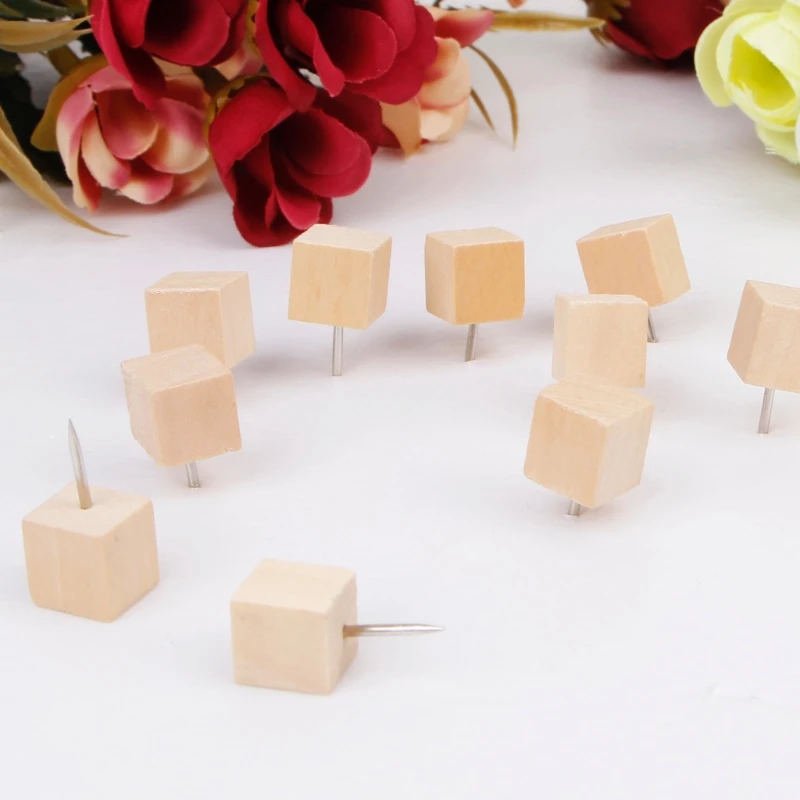 30 шт. деревянный Thumbtack квадрат креативный декоративный Рисунок нажимные булавки деревянная головка 29 июня