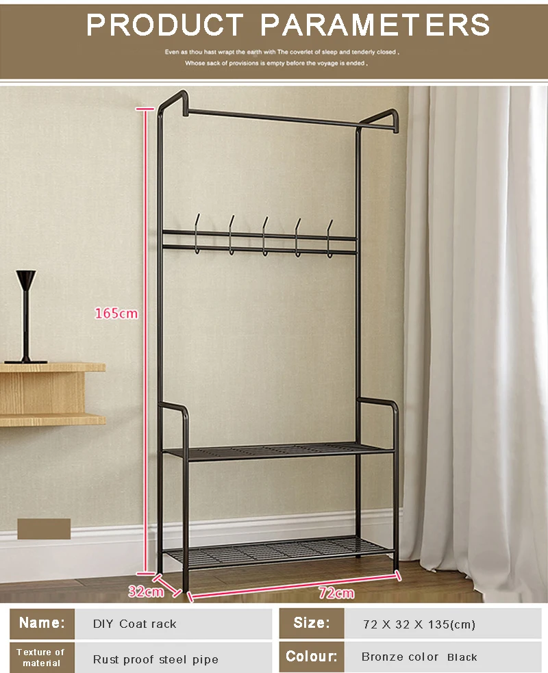 Coat Rack Clothes Floor Hangers Simple Clothes Rack Hanger Rack Wardrobe Clothing Drying Racks Bedroom Furniture