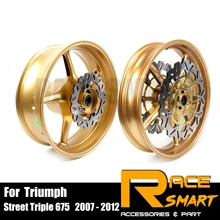 สำหรับ Triumph Street Triple 675 2007-2012 รถจักรยานยนต์ด้านหน้าด้านหลังล้อด้านหน้าด้านหลังล้อเบรคดิสก์โรเตอร์...(China)