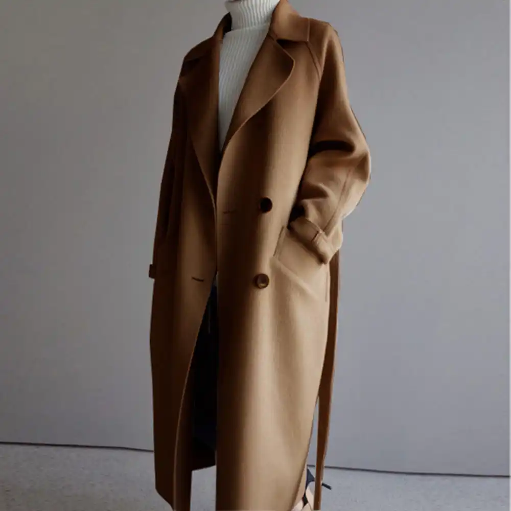 beige coat long