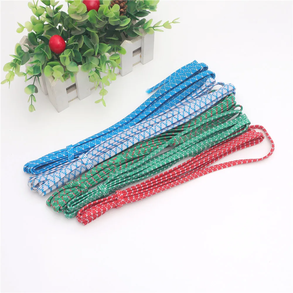 Cuerda plana elástica para manualidades, suministros de Costura, decoración de Costura, DS324, 3,5 m/5 unids/lote, 6-8mm