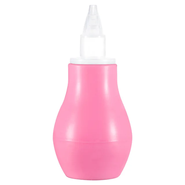 Neonatal Infant Silicone Nasal Aspirator Pump Type Cold Nasal Mucus Cleaner Antibackflow Baby Nasal Aspirator Safe Vacuum Sucker Pink-1