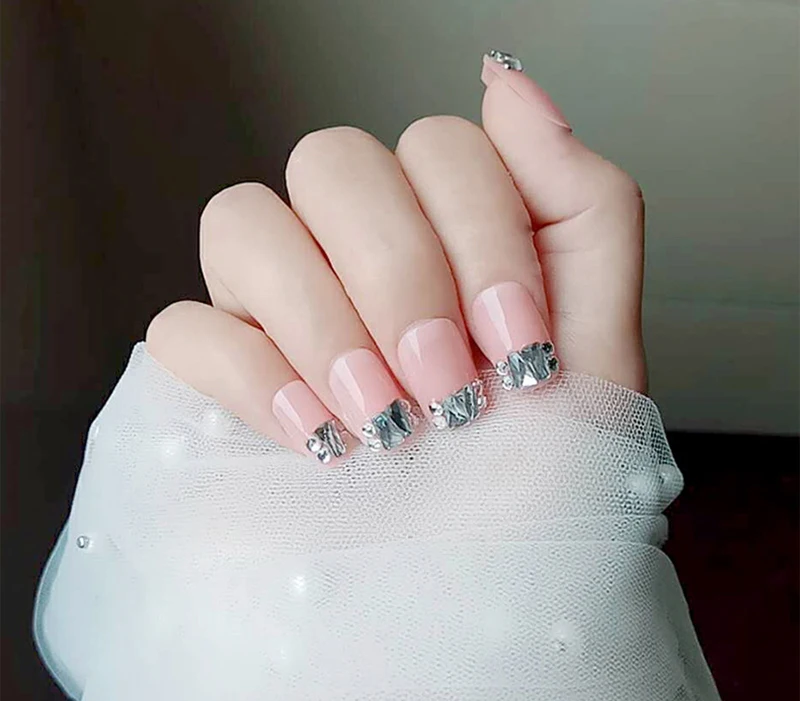 Накладные ногти, 24 шт., кончики для ногтей, короткая плоская головка, простая белая линия, одежда для ногтей, черный, белый, панк, темные накладные ногти, нажмите на ногти - Цвет: JP904-Y1-B3