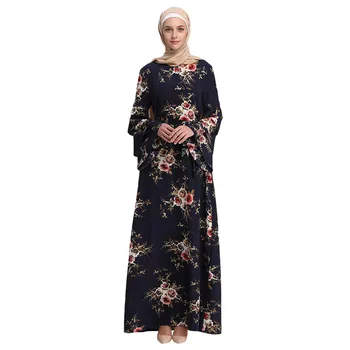 

Dubai Open Abaya Muslim Party dresses Women Kaftan Flora Embroidery Elegant Turkish Islamic Arab Women Costume Casual Wear 10.30