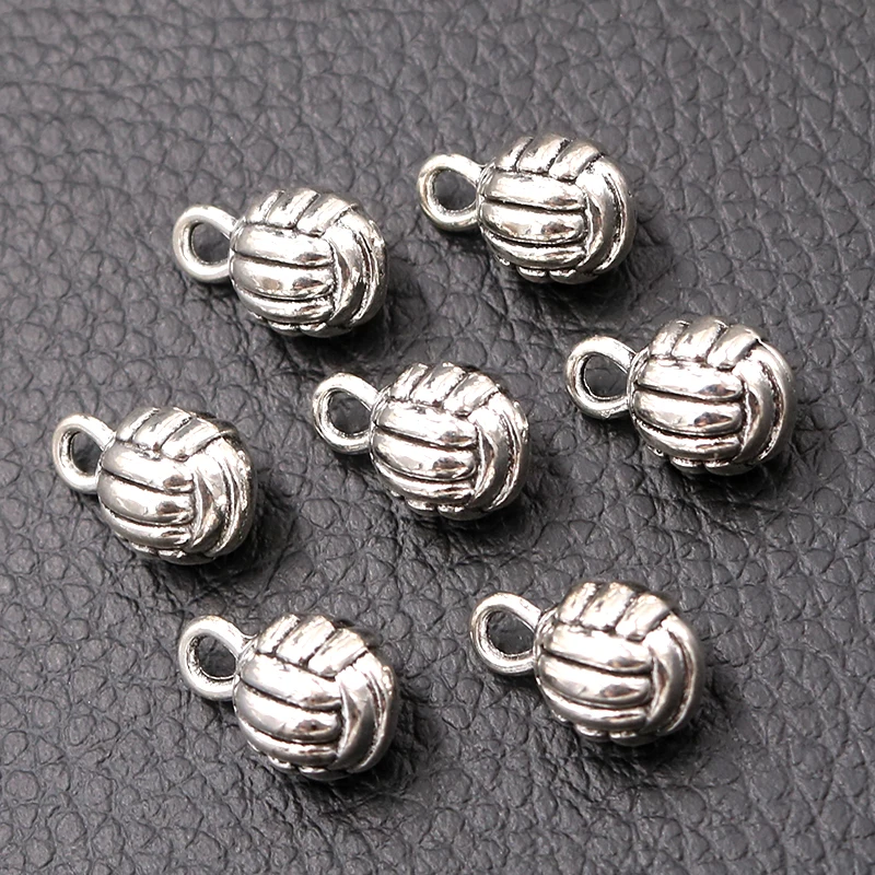 

10pcs Silver Plated Sports 3D Volleyball Charms Earrings Bracelet Pendants DIY Jewelry Handicraft Making 14*9mm A2224