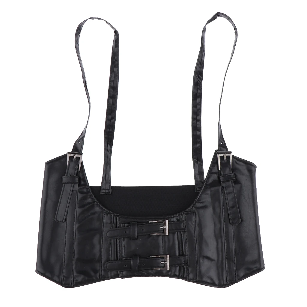 

Women Sexy Leather Elastic Wide Band Waist Belt Waspie Corset Underbust