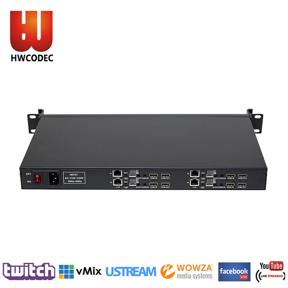 HWCODEC 4 канала CVBS/HDMI кодек h.264/h.265 hd-кодировщик iptv транскодер