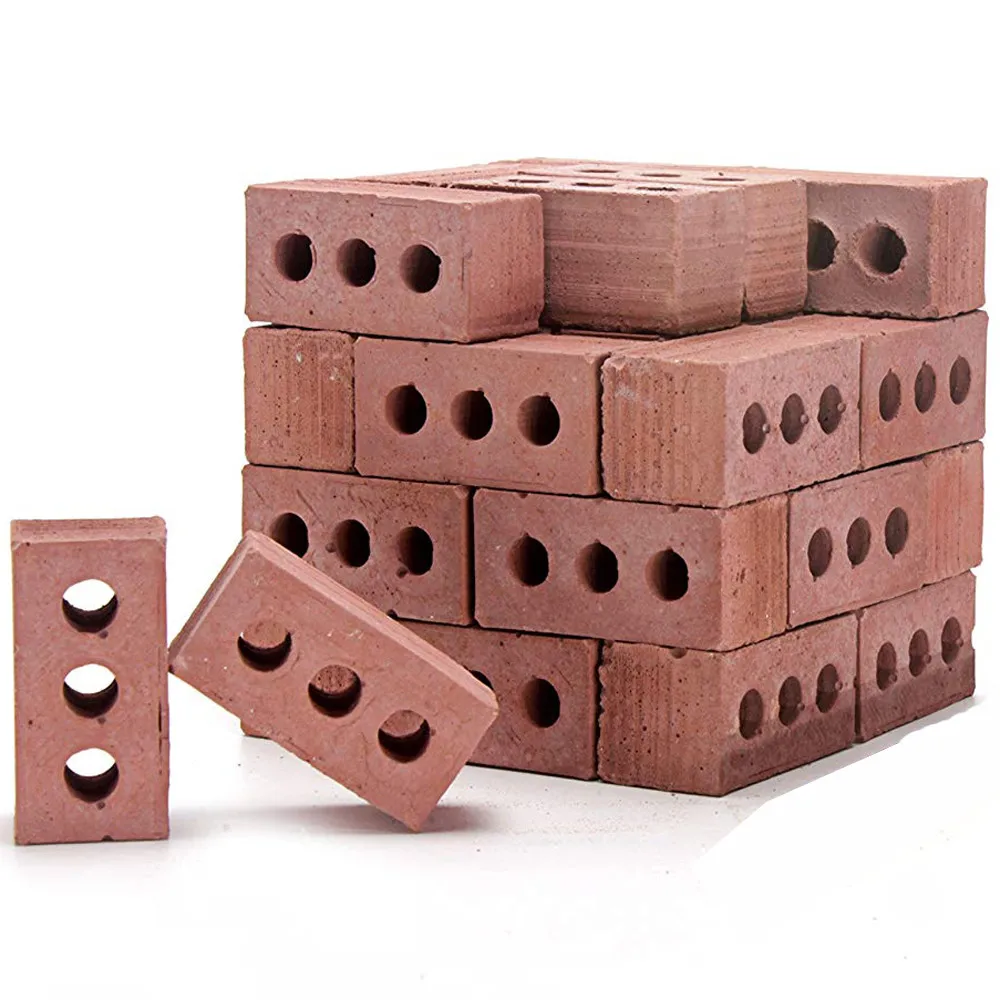 

24/32/56PCS Mini Cement Cinder Bricks Build Your Own Tiny Wall Mini Red Gray Bricks Home Decoration Cinder Blocks 40AUG20