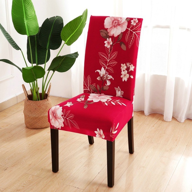 Series Chair Cover for Dining Room Banquet Hotel Kitchen Spandex Stretch Print Chair Covers Removable Washable Seat Decor