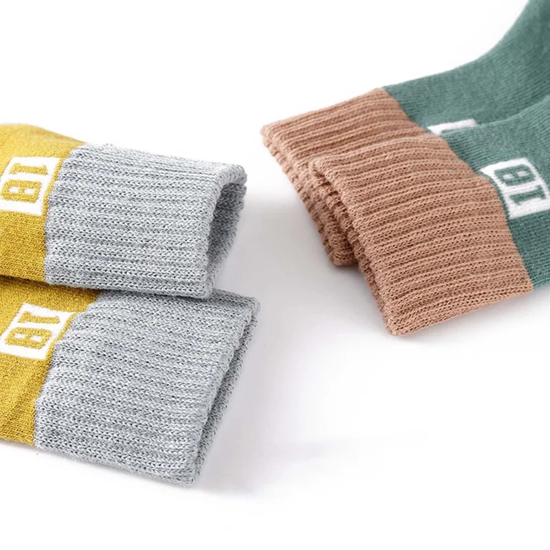5Pairs/Pack Baby Kids Socks Autumn Winter Warm Thickening Terry Cotton Socks Fashion Pattern Socks for Children 1-12T