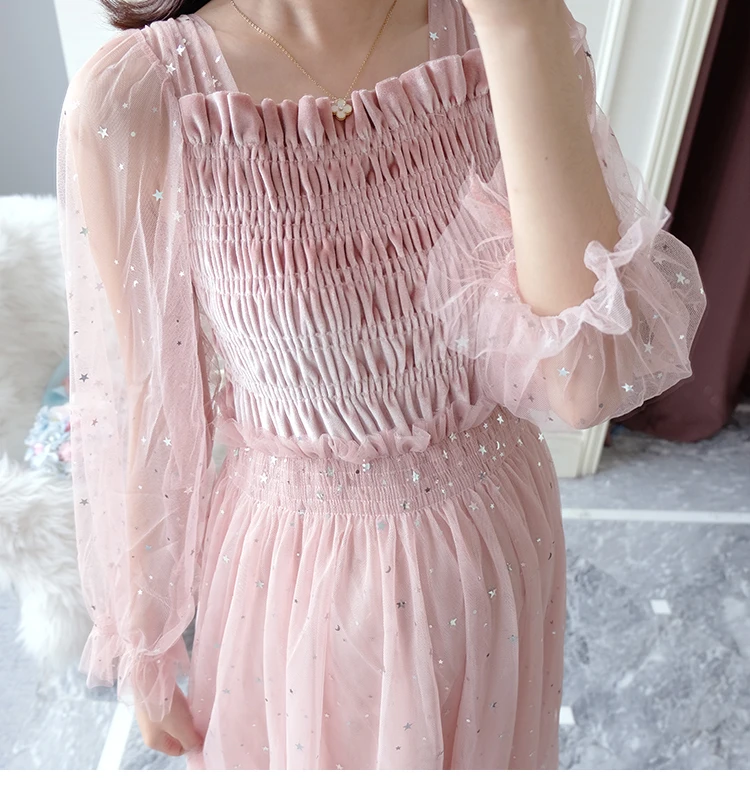 Yarn Gauze Princess Maternity Dresses Pregnancy Clothes For Pregnant Women Dress Elegant Sexy Sequins Vestido Maternity Clothing