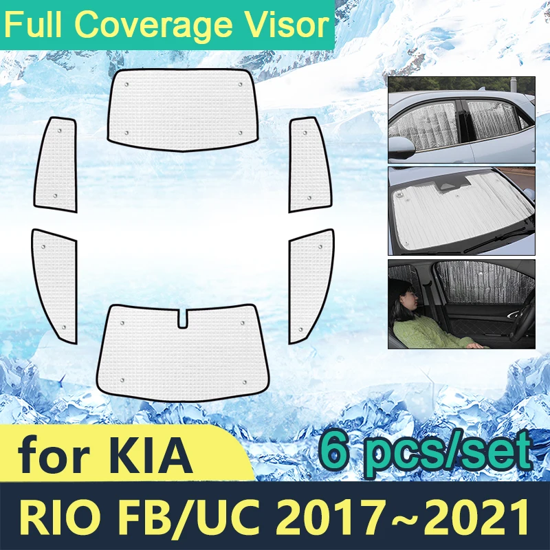 

Full Cover Sunshades For Kia Rio FB UC 2017 2018 2019 2020 2021 Car Windshield Accessories Sun Protection Windows Parasol Coche