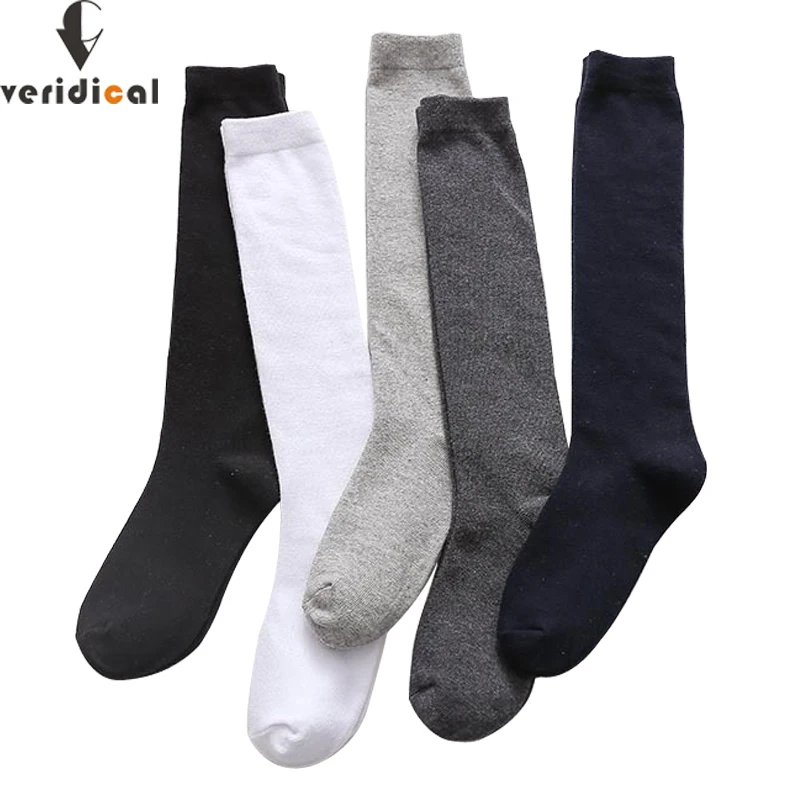 Brand Men's Long Socks Casual Combed Cotton Classic Business Solid Socks Party Wedding Gift Comfortable Dress Black Sokken fcare 12pcs 6 pairs 44 45 46 47 plus size big long leg business socks calcetines men cotton dress wedding black blue socks