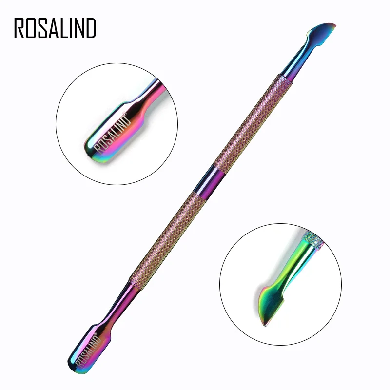 Good Offer for  Rosalind Double-end Stainless Steel Cuticle Pusher Professional Nail Art Tool Dead Skin Nail Gel Po