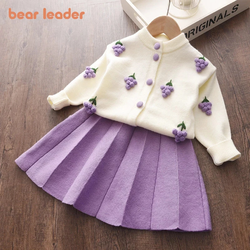 Suit Outfit Children Knitted Bear Leader Baby-Girls Autumn Kids Winter New Sweet Cartoon