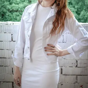 

New Candy Color Denim Clothes 2019 New College Wind Slim Thin Long Sleeve Denim Short Jacket Women