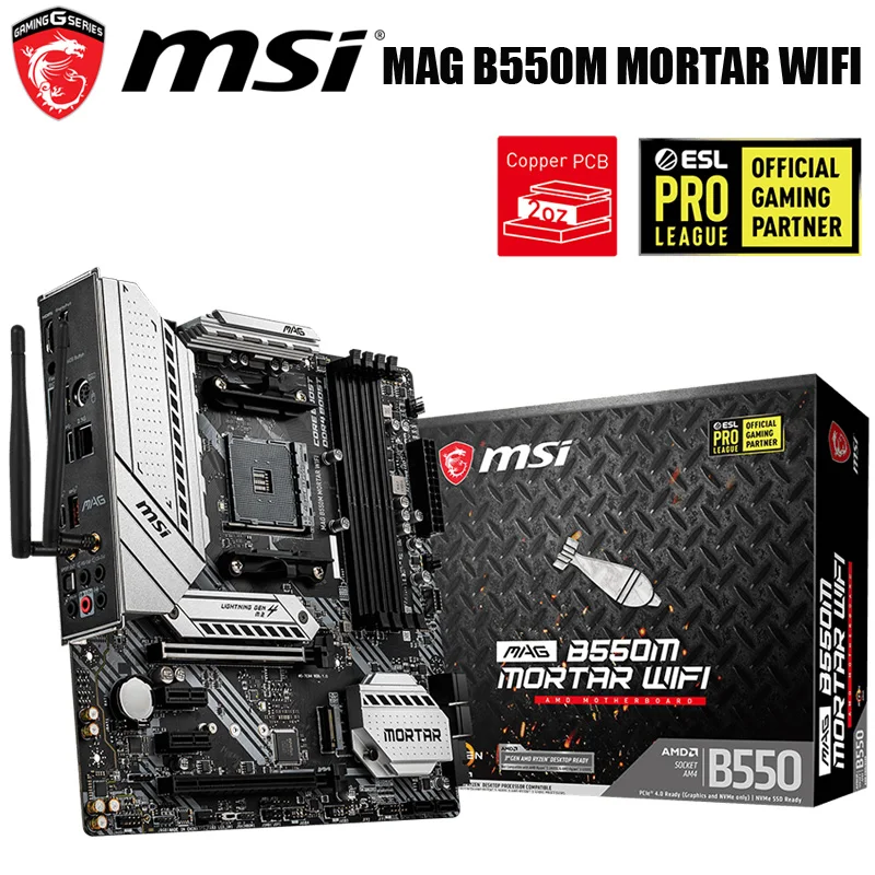 Новинка материнская плата MSI MAG B550M строительная рама Socket AM4 AMD B550 DDR4 M.2 SATA3 USB3.2