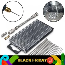 20 шт./лот, мини-ручная дрель с патроном 0,3-1,6 мм, спиральные сверла с прямым хвостовиком, набор инструментов для электрических DIY