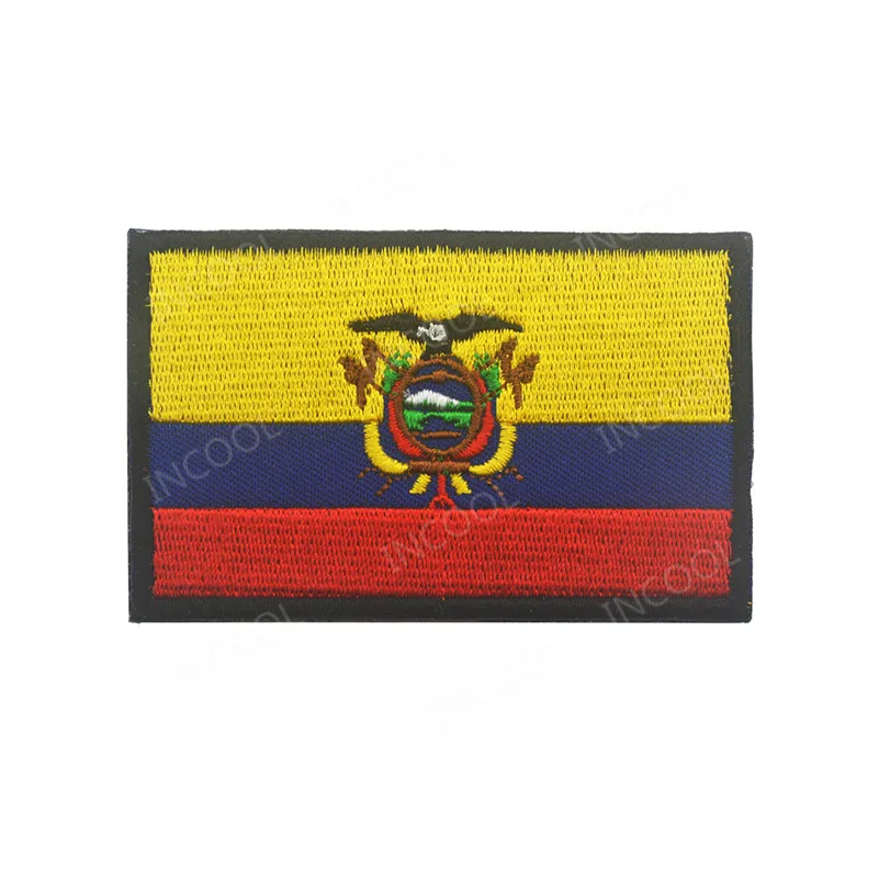 Америка Флаги стран Мексика пуерто-Рико Аргентина Соединенные Штаты, Канада Бразилия El Salvador вышитые нашивки значки оптом - Цвет: Ecuador Flag