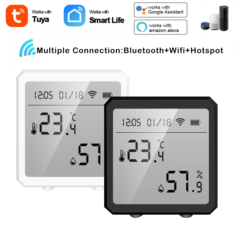 Умный Wi-Fi датчик температуры и влажности Tuya комнатный гигрометр термометр с