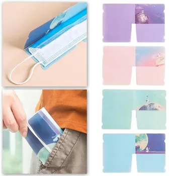 

10pcs Masks Storage Clip Cartoon Portable Waterproof Foldable Dustproof Disposable Mask Storage Clip Masks Organizers