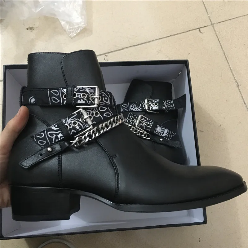 

Factory Handmade banadana Strap High Quality luxury customized Real Leather Men Boots