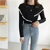 HziriP OL Basic Bottoming Knit Sweater 2021 New Korean Style Flounced Stitching Pullover Sweaters Slim Warm Thick Knitted Tops 5