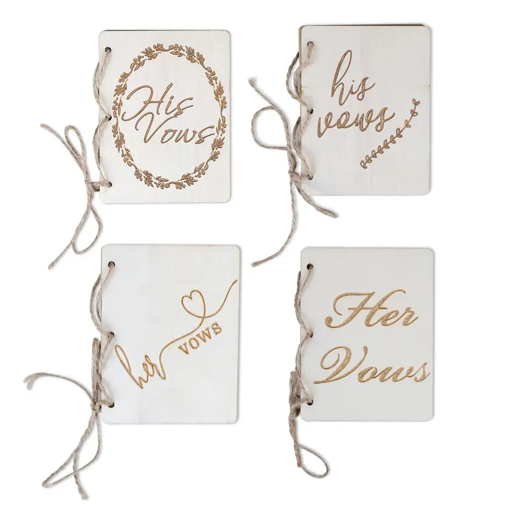  Vintage Creative His Vows And Her Vows Book Manual Booklets Vow Notebook Set For Bridal Shower Gift - 4.00039E+12