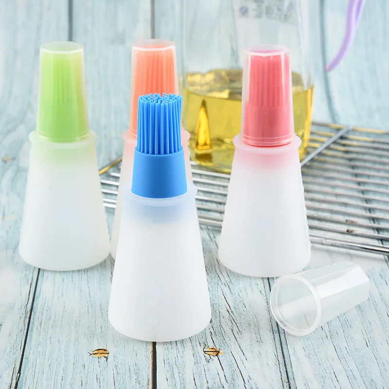 3Pcs Portable Silicone Oil Bottle with Brush Grill Brushes Liquid Pastry Kitchen Baking BBQ Tool Tools for | Дом и сад