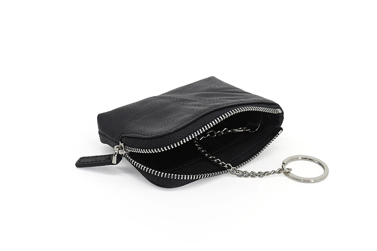 black zipper wallet