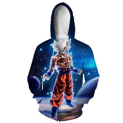 Новинка, толстовка с капюшоном для мужчин, Dragon Ball Z, 3D принт, для женщин, мужчин, аниме, супер Гоку, с капюшоном, толстовки с капюшоном, толстовки на молнии, куртки, топы - Цвет: LMLLS-301