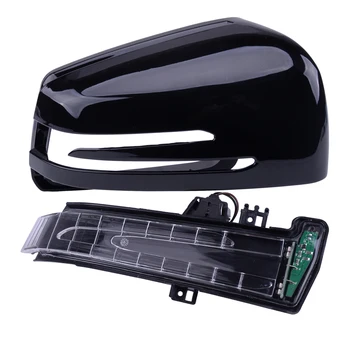 

beler Glossy Black Right Wing Mirror Cover Cap&Indicator Light Lamp A2128100264 2129067501 Fit for Mercedes-Benz W204 W212 W221