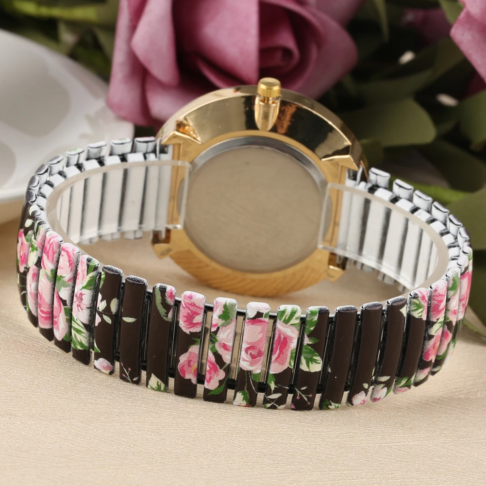 Creative Black Dial Watch for Women Unique Bracelet Watches Ladies Print Pattern Wristwatch Clock for Gift 4