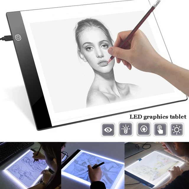 $17.75 A4 LED Light Drawing Board Art Graphic Painting Writing Table USB Rechargeable Sketching Animation Copy Pad Board Drawing Tablet