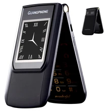 2G GMS Тонкий флип двойной экран дешевый сенсорный мобильный телефон SOS скоростной Набор Две сим-карты русский Ключ сотовый телефон для пожилых P047