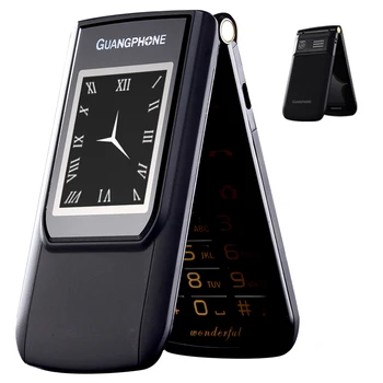 

2G GMS Slim Flip Dual Screen Cheap Senior Touch Mobile Phone SOS Speed Dial Dual Sim Russian Key Cell Phone For Elder P047