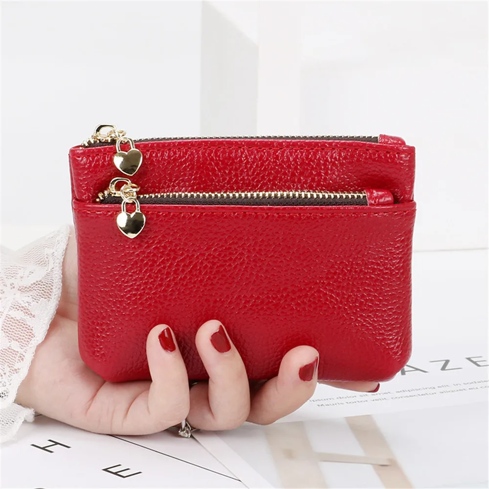 Portamonete in pelle PU modello litchi alla moda Mini portamonete Portafogli da donna Portacarte Custodia con cerniera Custodia portachiavi_voghion.com