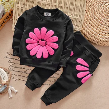 

Toddler Girls Clothes 2 3 4 5 6 Year Children Clothing Set Long Sleeve Flower Shirts Pants Kids Suits Spring Fall Girl Tracksuit