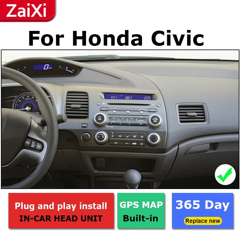 Excellent ZaiXi android car dvd gps multimedia player For  Honda Civic 2006~2011 car dvd navigation radio video audio player 4