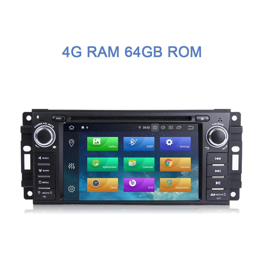 4GB RAM 64GB ROM Android 9,0 8 core 64 ГБ 4 ГБ ram автомобильный dvd-плеер gps карта Радио bluetooth для Jeep Compass Commander Wrangler Chrysler Sebring 300C - Цвет: 4GB RAM 64GB ROM