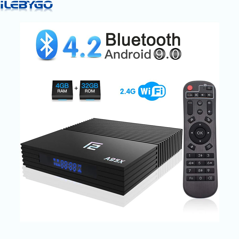 

Android 9.0 TV Box A95X F2 4GB RAM 32GB ROM Amlogic S905X2 Quad-core BT 4.2 WiFi 2.4G Support 4K 3D USB 3.0 HDMI Smart TV Box