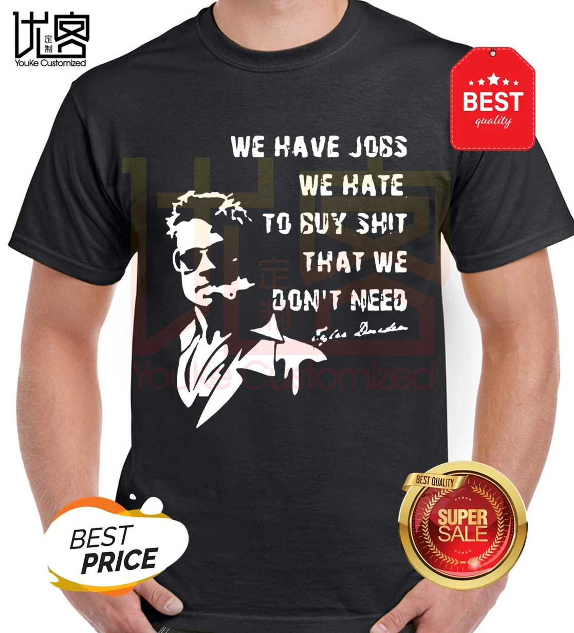 Футболка с принтом Бойцовский клуб Тайлер дурден Брэд Питт проект мэйхем черная