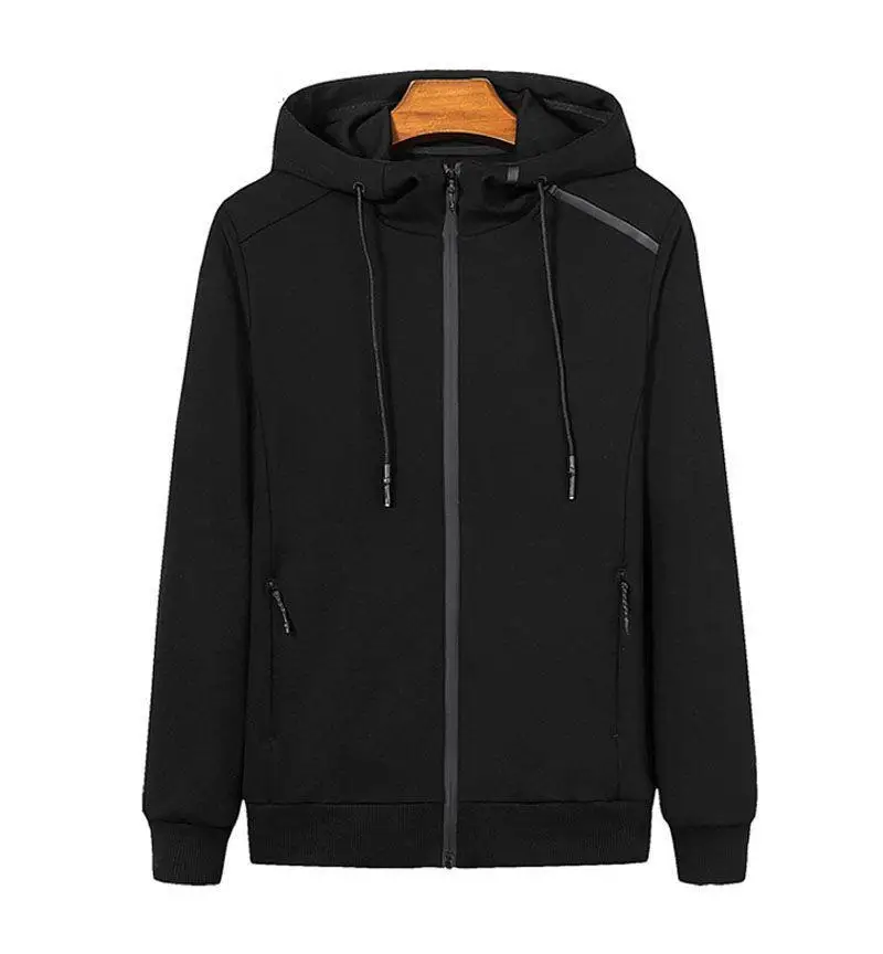 Мужская толстовка с капюшоном большого размера 6XL 7XL 8XL 9XL 10XL осень-зима длинный рукав свободная молния повседневная черная куртка большого размера