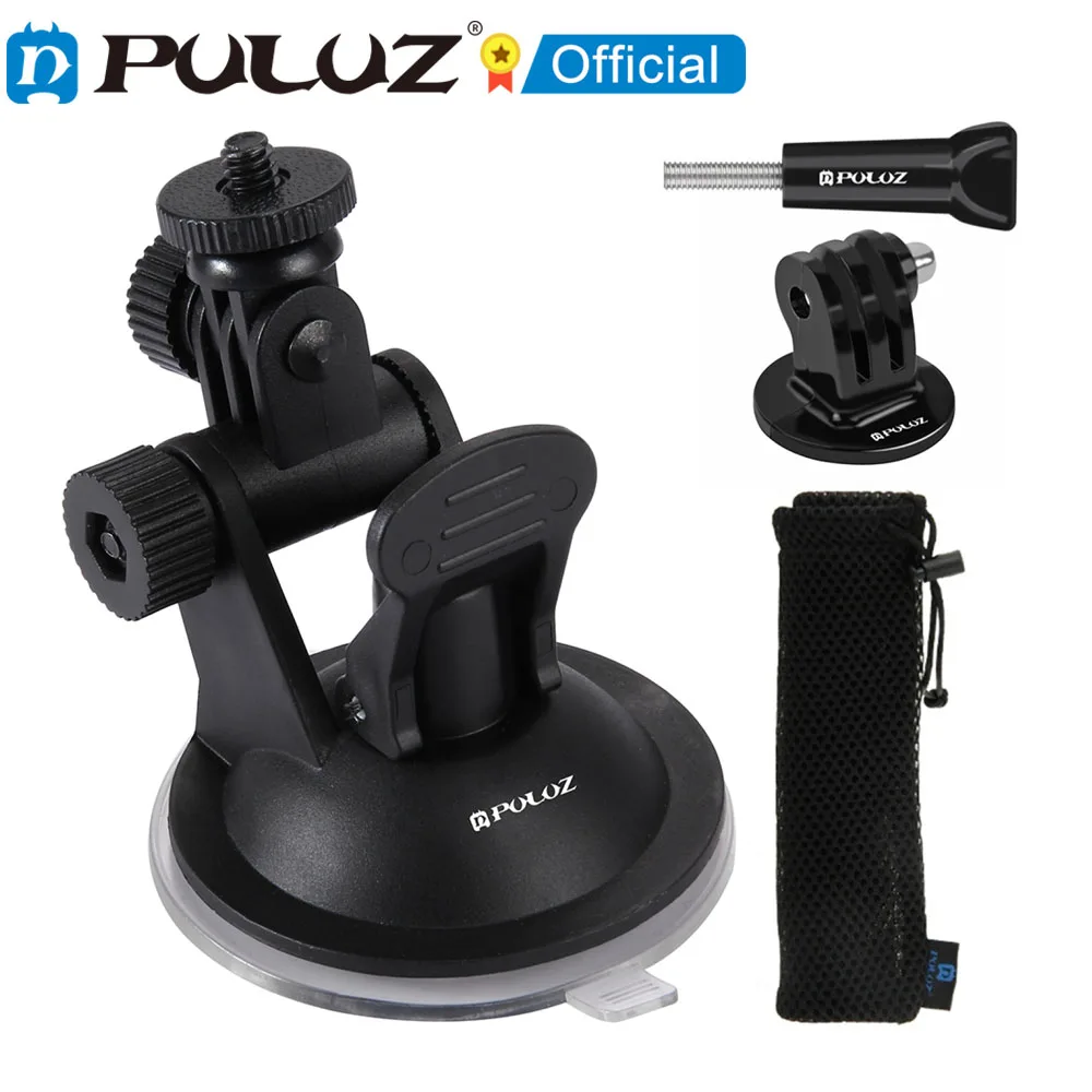 PULUZ Car Suction Cup Mount with Screw &amp Tripod Adapter Storage Bag for GoPro HERO9 Black 8 7 6 5/ DJI Osmo Action | Электроника
