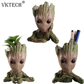 

Flower Pot Groot Baby Flowerpot Cute Toy Pen Pot Holder PVC Hero Model Baby Tree Man Garden Plant Pot Planter Dropshipping