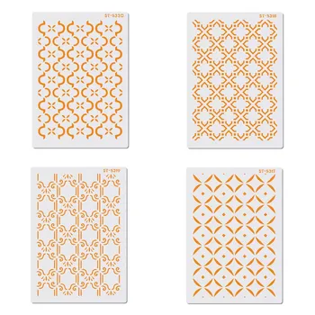 

4 Pcs/Set A4 Size Square & Cross Pattern Cake Stencils Cake Decorating Fondant Supplies Plastic Cake Stencils