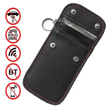 

Car Key Signal Blocker Case Faraday Bag Signal Blocking Shield Case Anti-thief Protector Pouch for Car Keys Blocking Wifi/GSM/RF